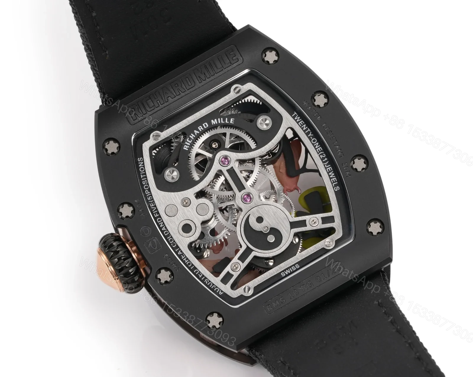 View 7 of Richard Mille RM S10 Koi Tourbillon Watch Oriental Art Dial Red Gold Diamond Koi Mechanical Tourbillon Luxury Edition RM-S10-KOI-TB-ORI