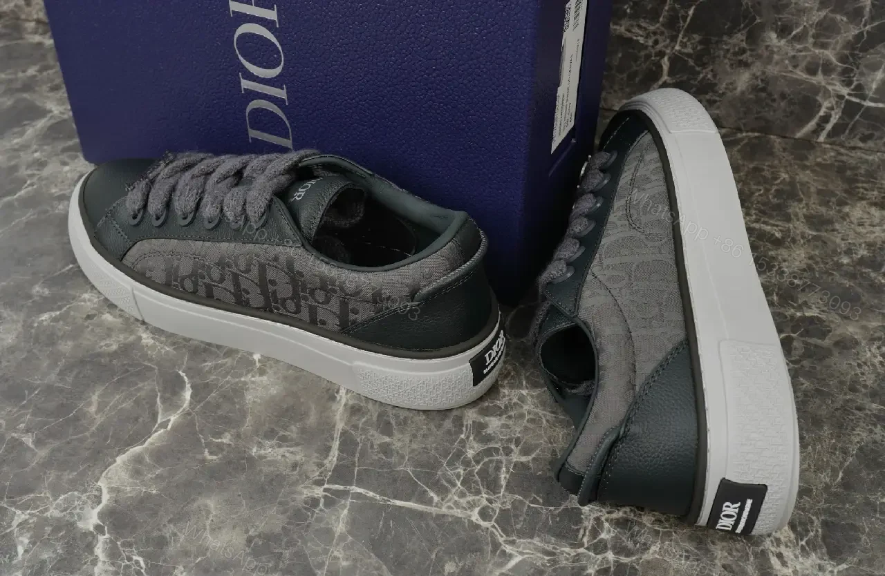 View 7 of Monogram Texture Leather Low-Top Sneakers for All-Day Comfort