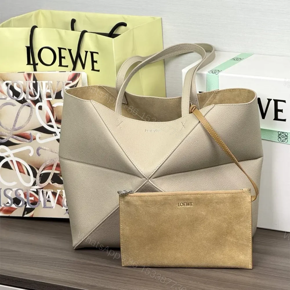 View 3 of 高仿Loewe*Fold系列5541幾何Tote包陶土色中號免檢版