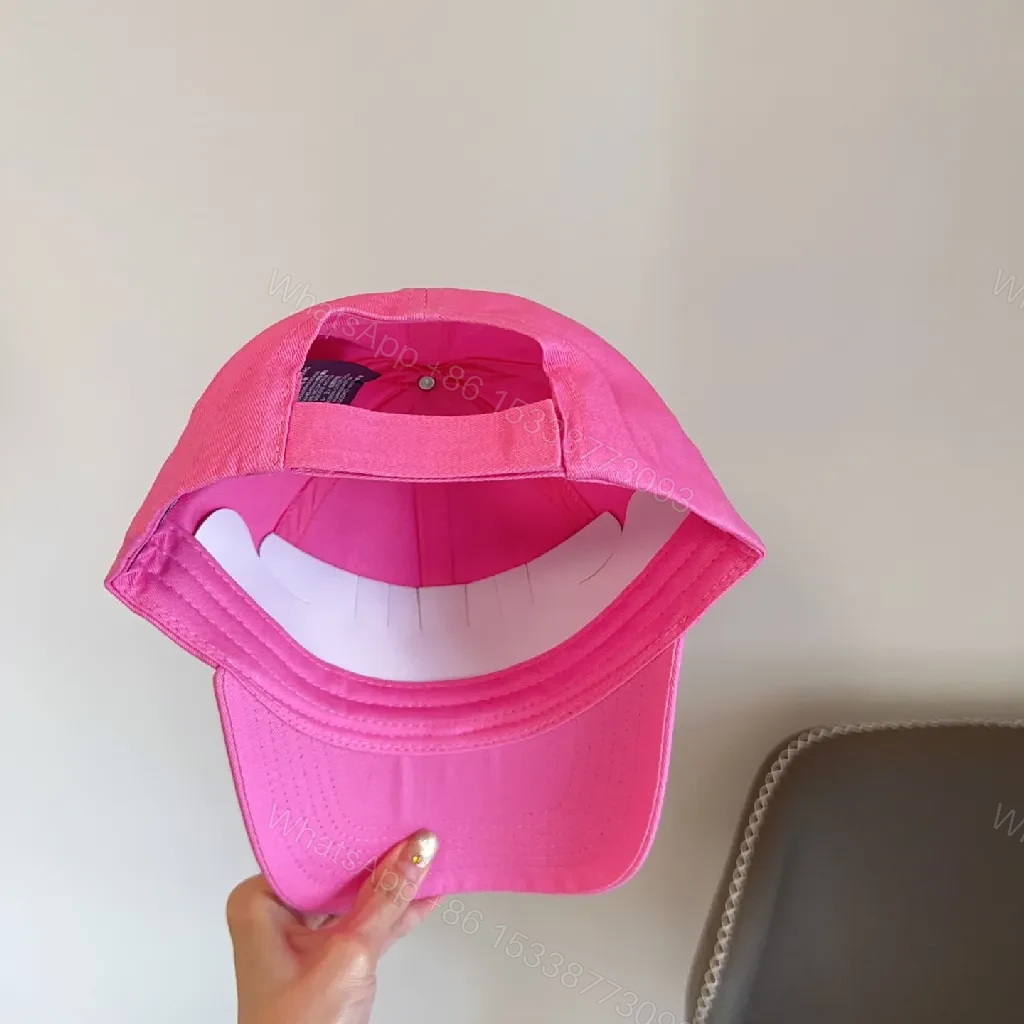 View 3 of Vivid Pink Cap: Premium Cotton-Blend, Embossed Logo, Luxe Everyday Style
