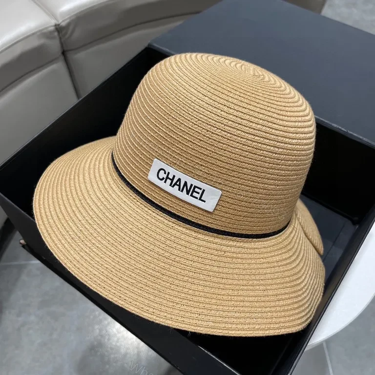 View 9 of Chic Straw Fedora with Chanel Patch â€” Lightweight, All-Season Elevation