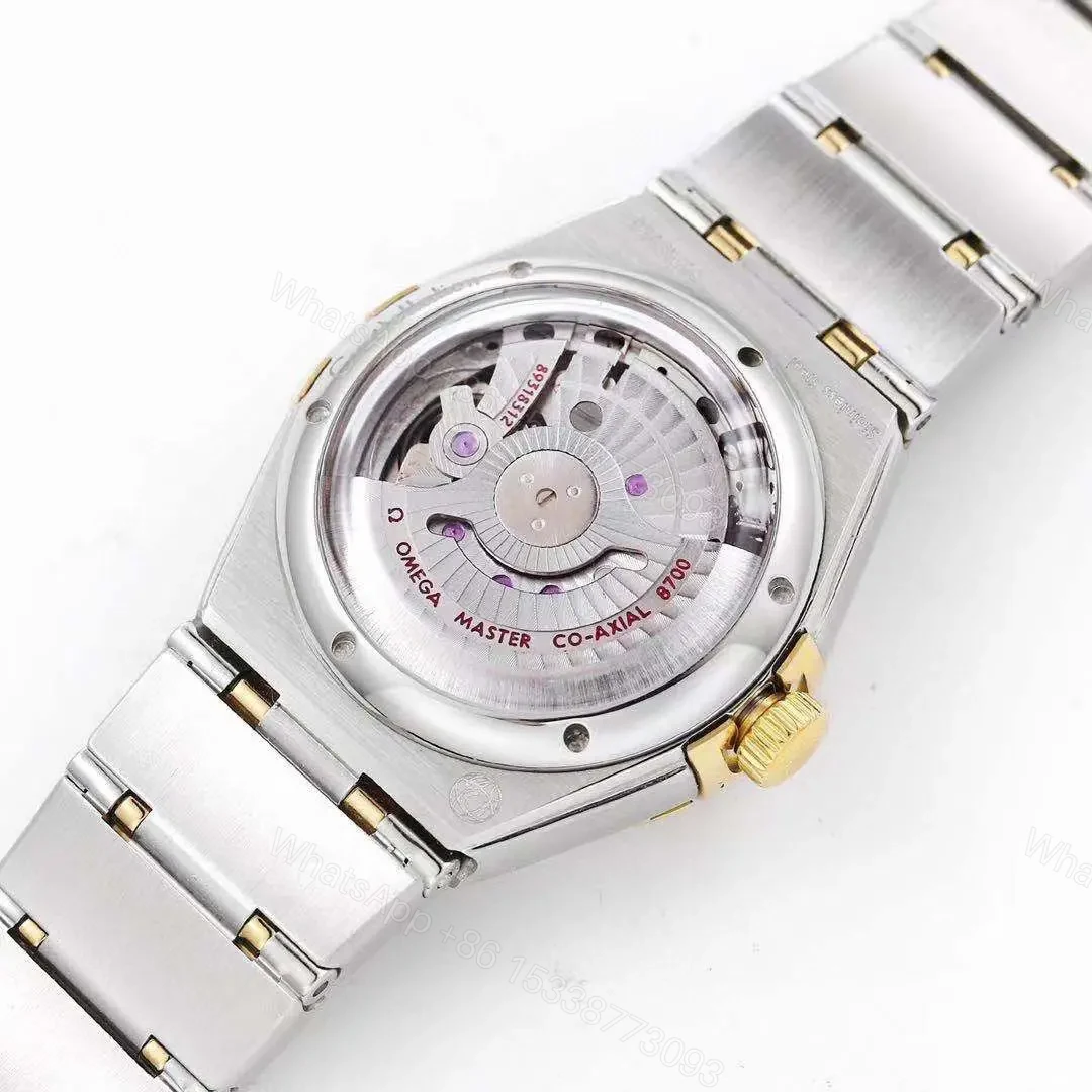 View 8 of Omega Constellation 29mm Women’s Watch V6 Version Two-Tone Stainless Steel and Gold with Diamond Bezel White Dial Sapphire Crystal Glass