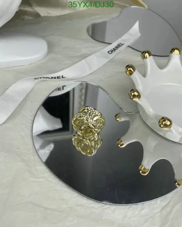 View 5 of Chanel Dupe Gold Fashion Ring for Women DJ3 1:1 Mirror