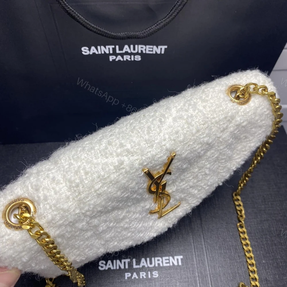 View 4 of Saint Laurent Small Loulou Boucle Bag White 23Cm