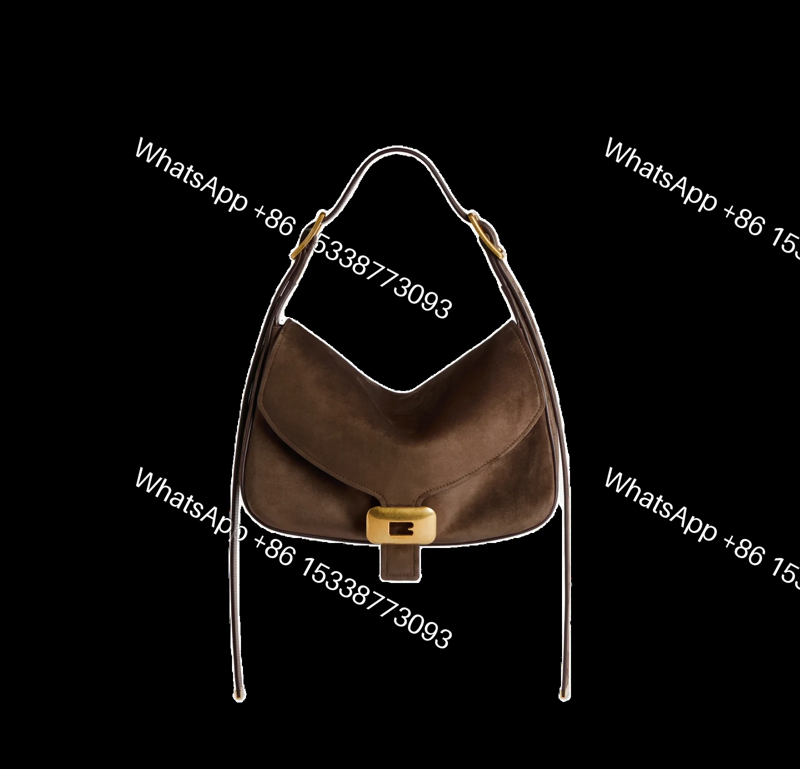 Replica Balenciaga Clicca Medium Muscade Suede Shoulder Bag — view 1