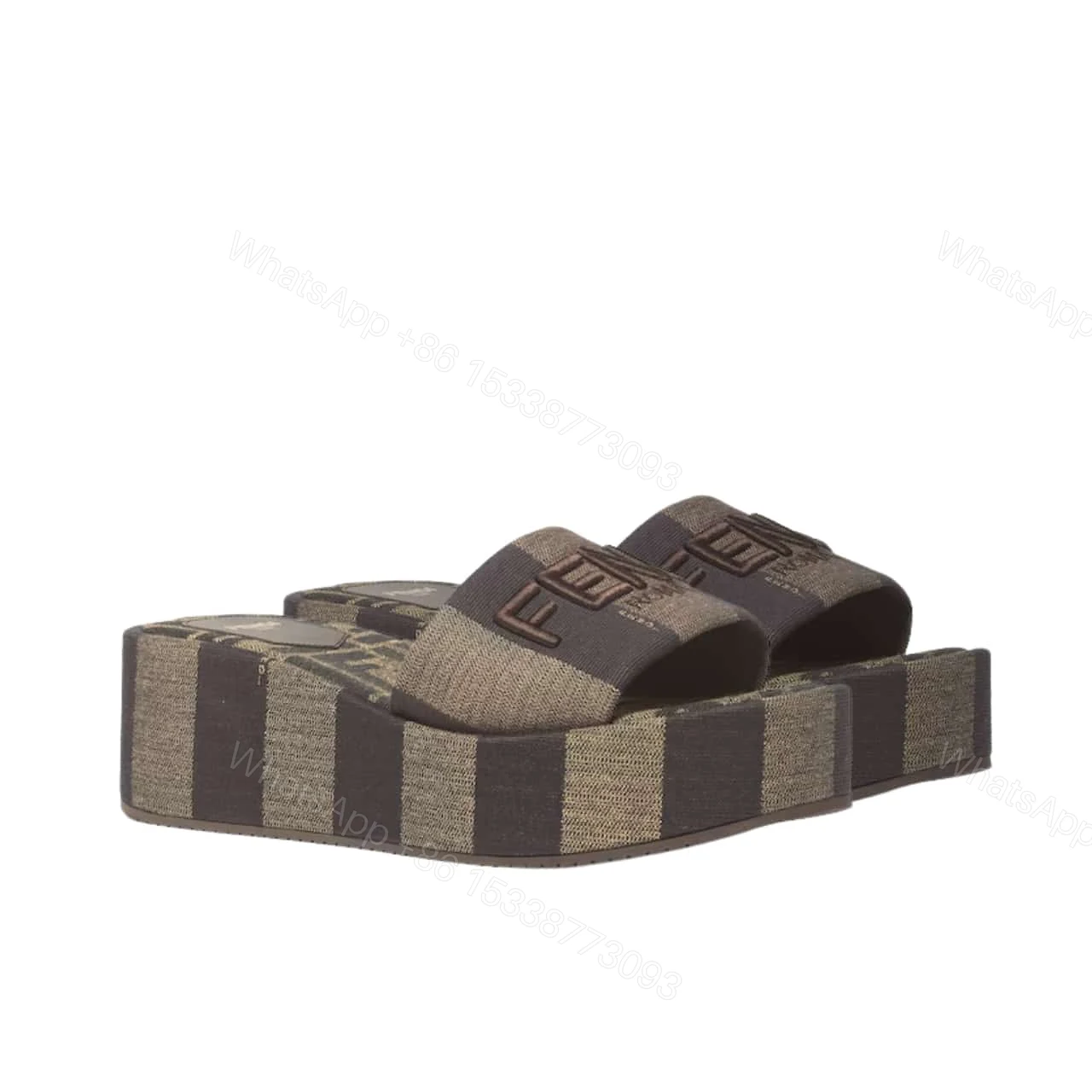 FENDI SUNSHINE FLATFORM SLIDES BROWN 8R8515AORHF1P95 — view 1