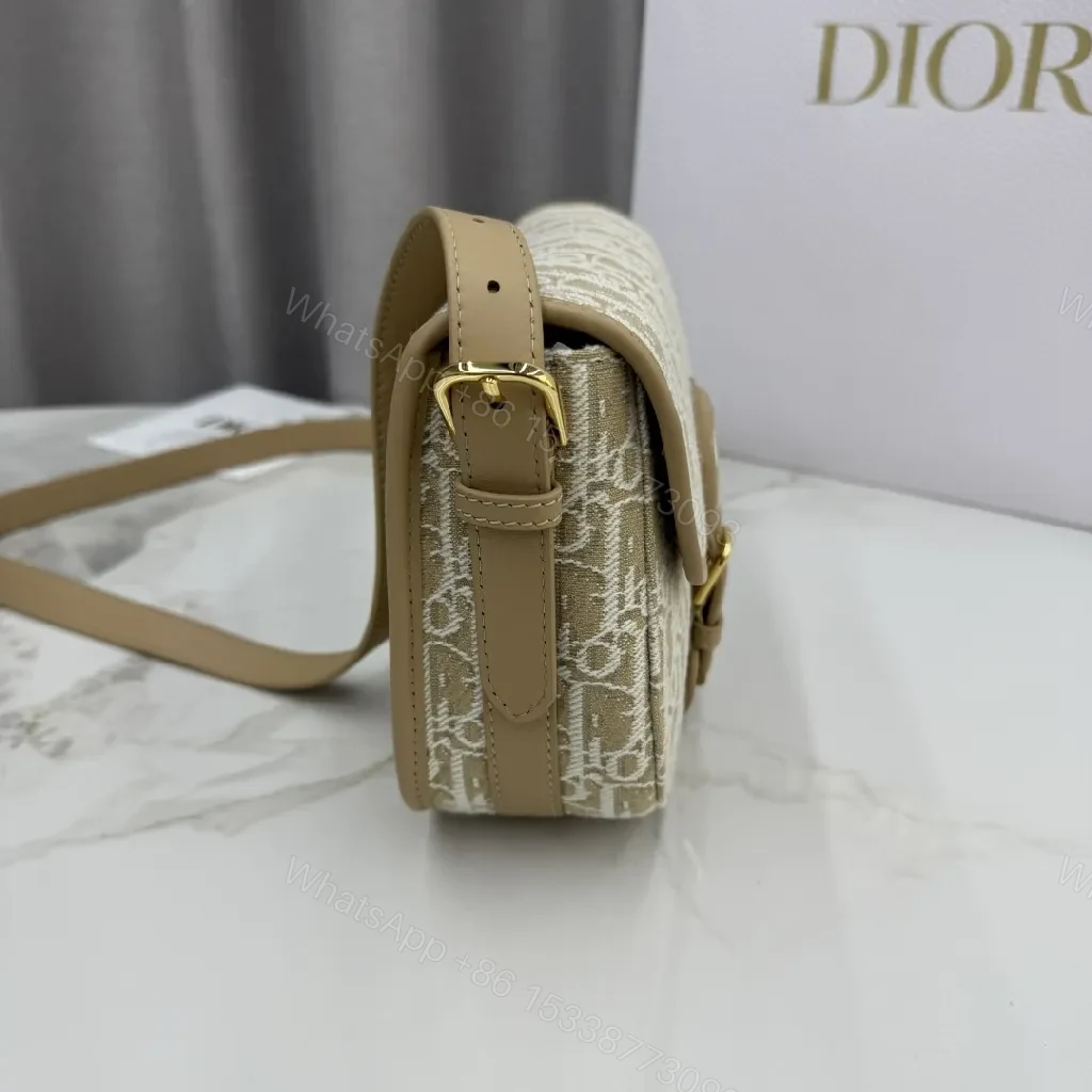 View 7 of Beige Monogram-Textured Leather Mini Shoulder Bag