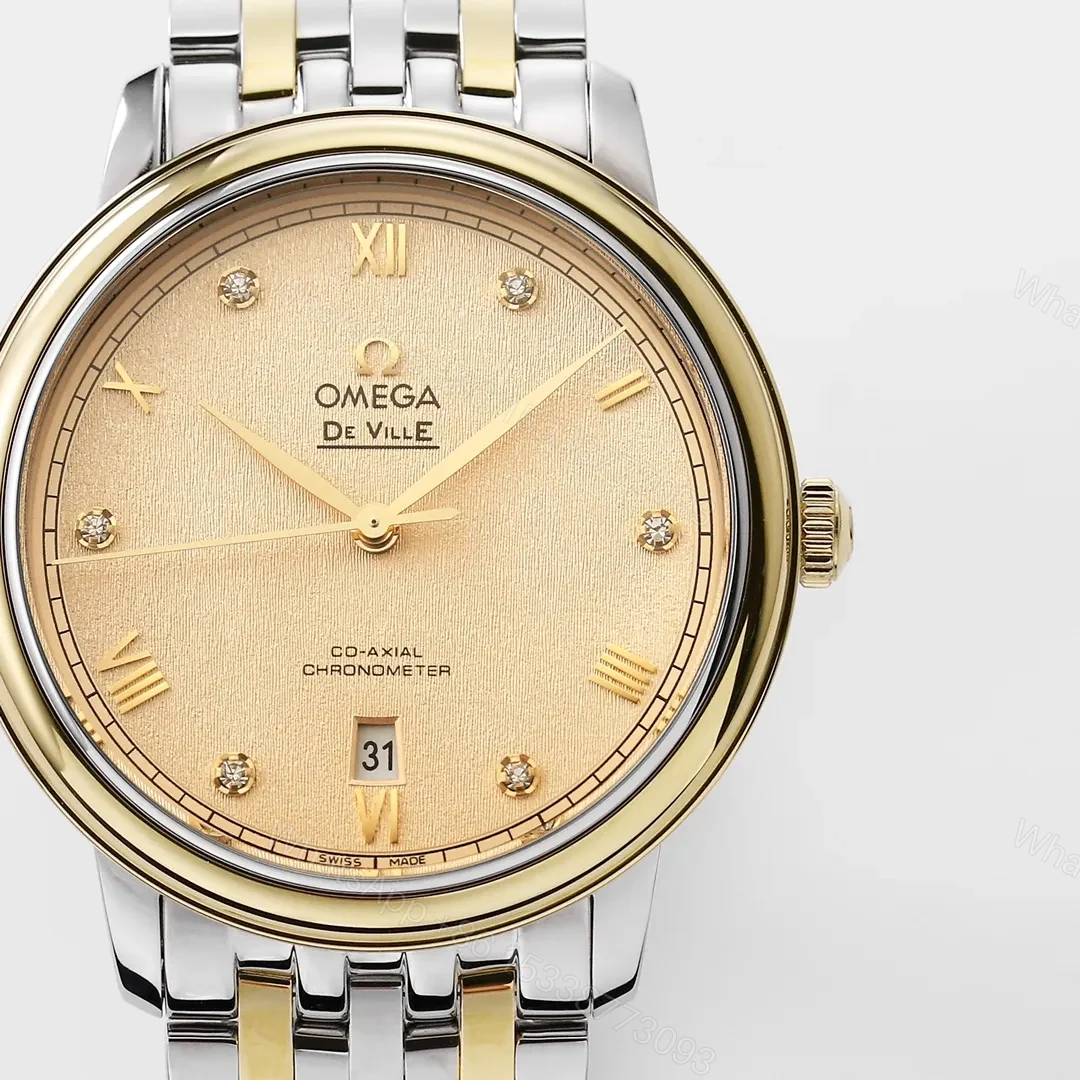 View 2 of Omega De Ville Prestige Butterfly Series Watch Champagne Dial Two-Tone Stainless Steel Bracelet 39.5mm x 10mm Case Size