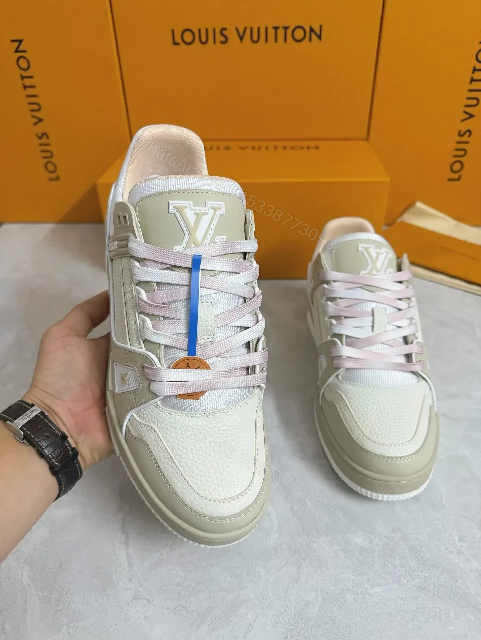 View 7 of Premium Textured Trainer with Subtle Designer Detailing