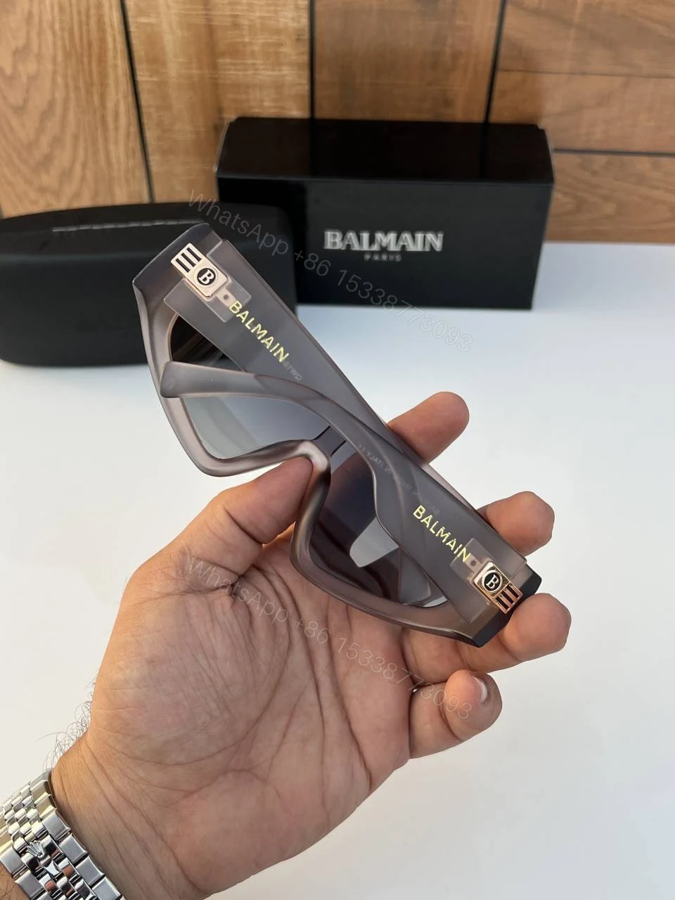 View 4 of First Copy Balmain Grey Sunglasses