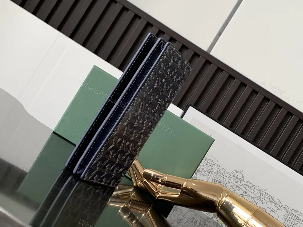 View 3 of Blue Goyard-Patterned Long Wallet: All-Day Organization