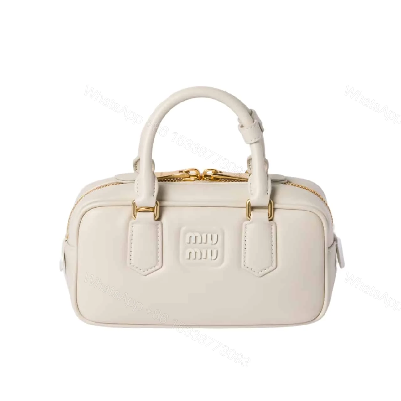 MIUMIU ARCADIE BAG CHALK WHITE 22CM 5BB142 ACR3 F0K74 V OON — view 1