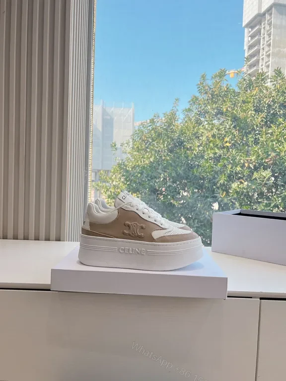 View 4 of Minimalist Luxury Sneakers: Celine-Inspired, Leather, Perforated, Everyday Comfort