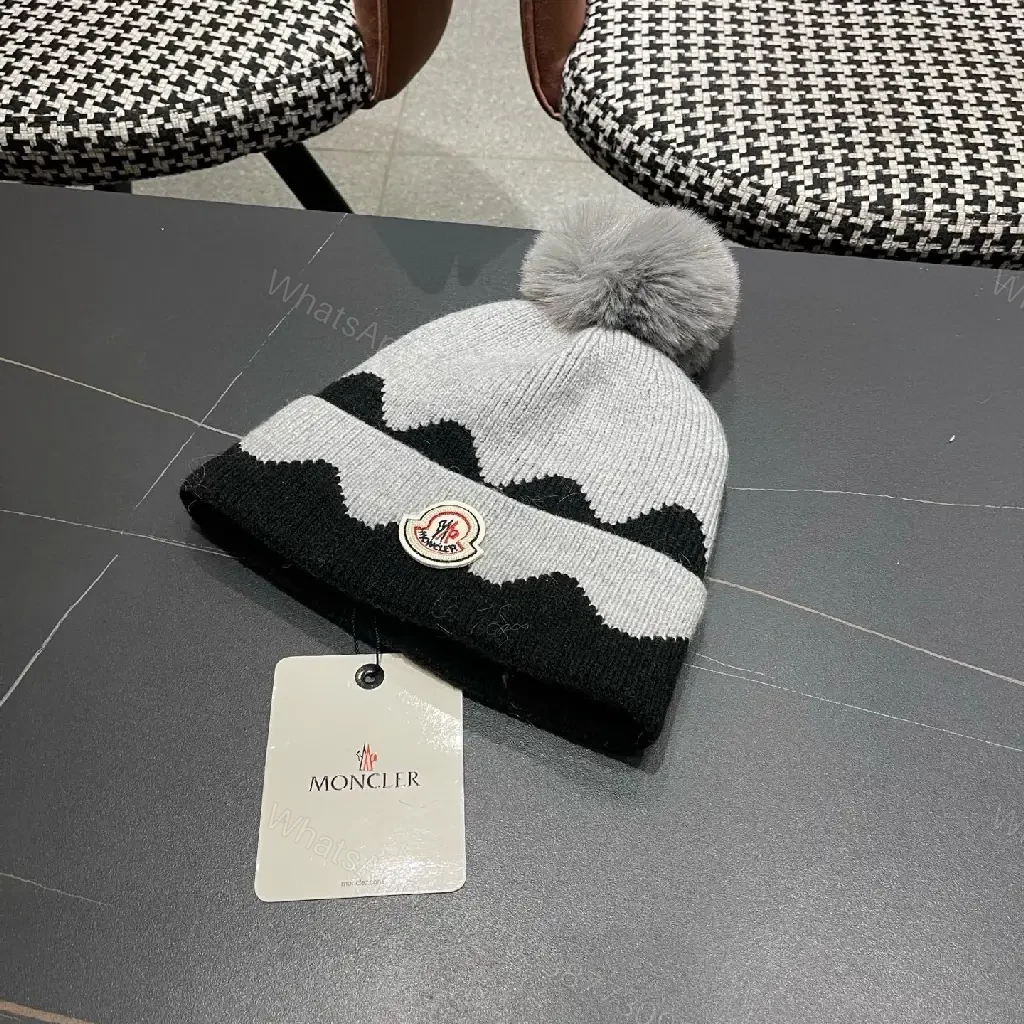 View 11 of Chic Patterned Beanie with Pom: Premium Knit Warmer