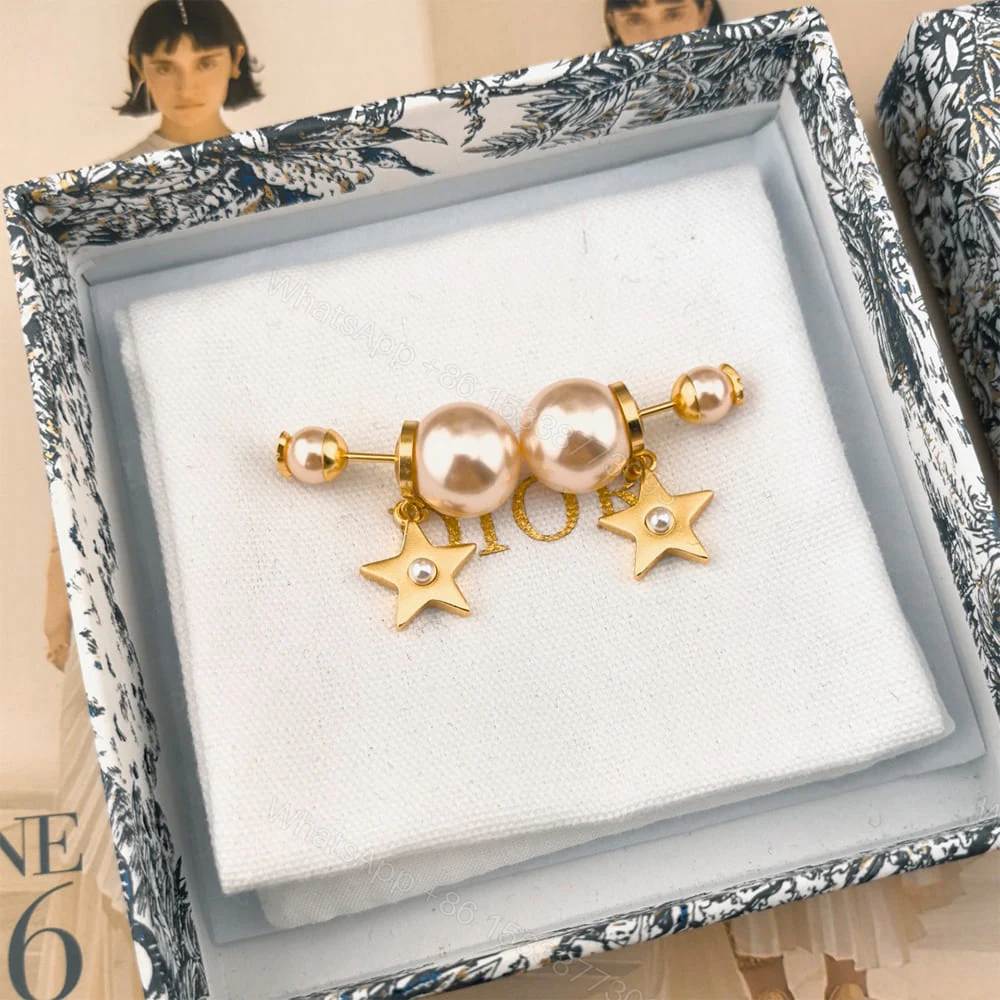 View 2 of Dior Metal Earrings Women’s Pink