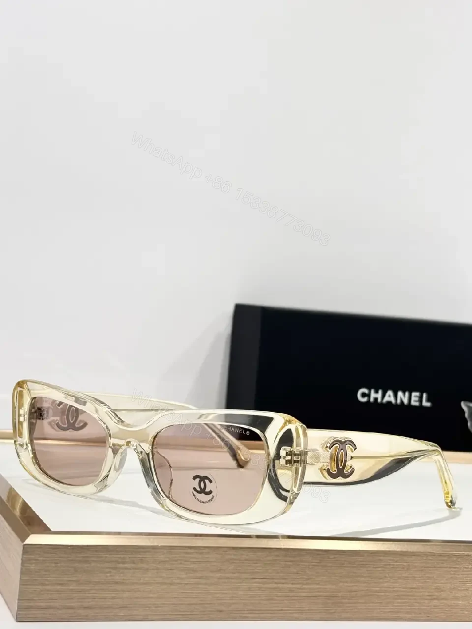 Translucent Frame Sunglasses with Rose Lenses, Signature Luxe — view 1