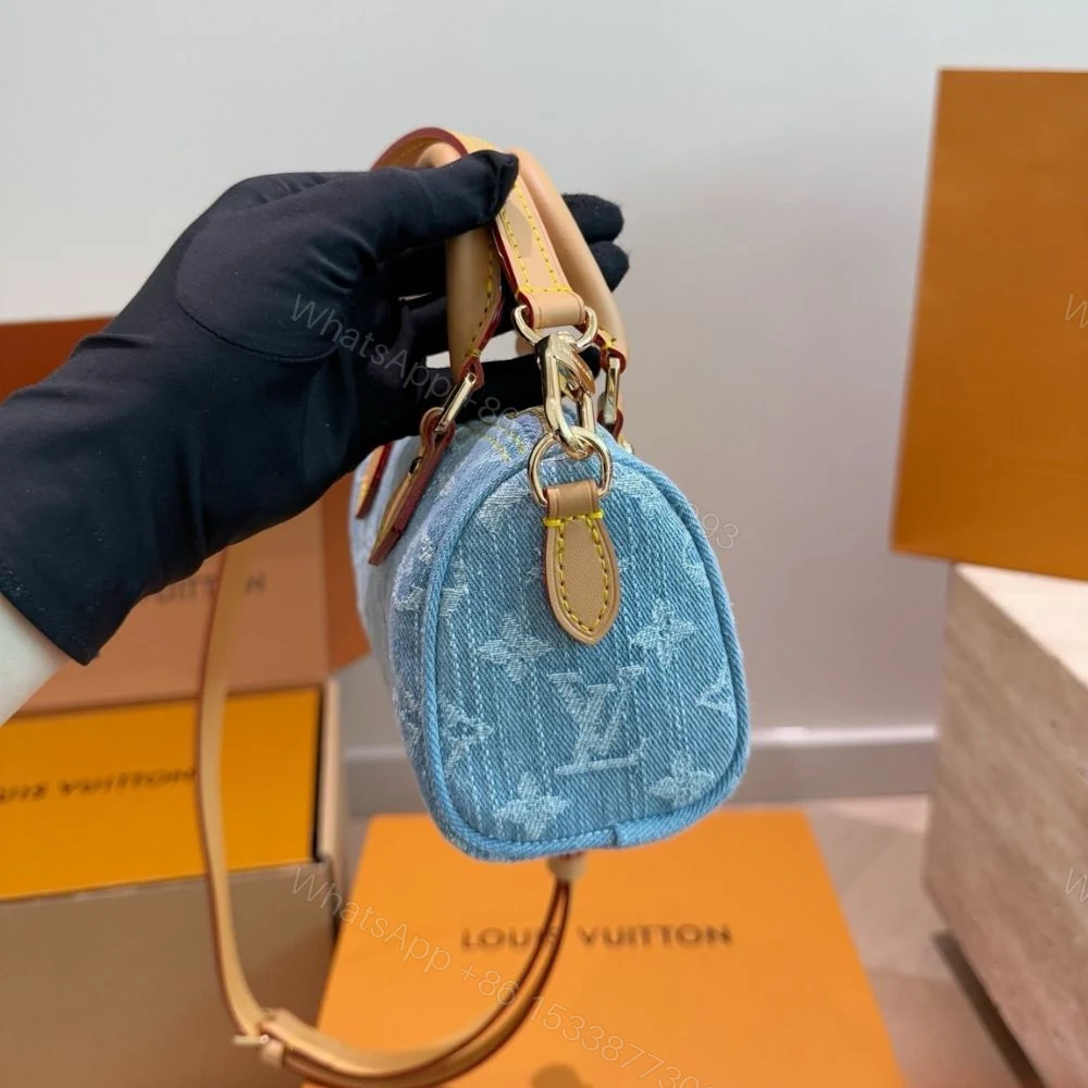 View 5 of Louis Vuitton Denim Blue Nano Speedy 16Cm M11212