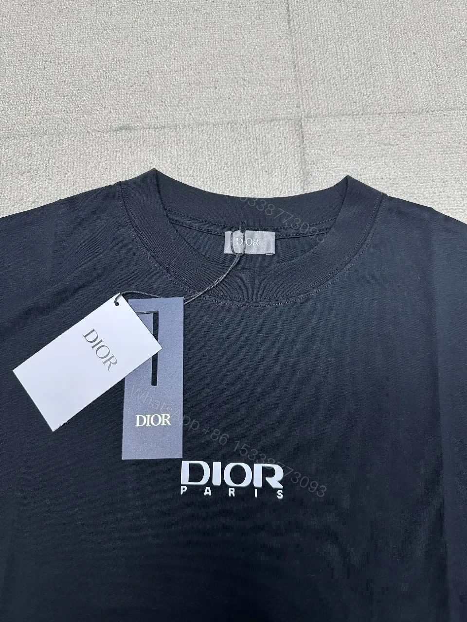 View 10 of Black Knit Tee + Logo Graphic + DIY Streetwear + Bold DIOR Triangle + T-Shirt