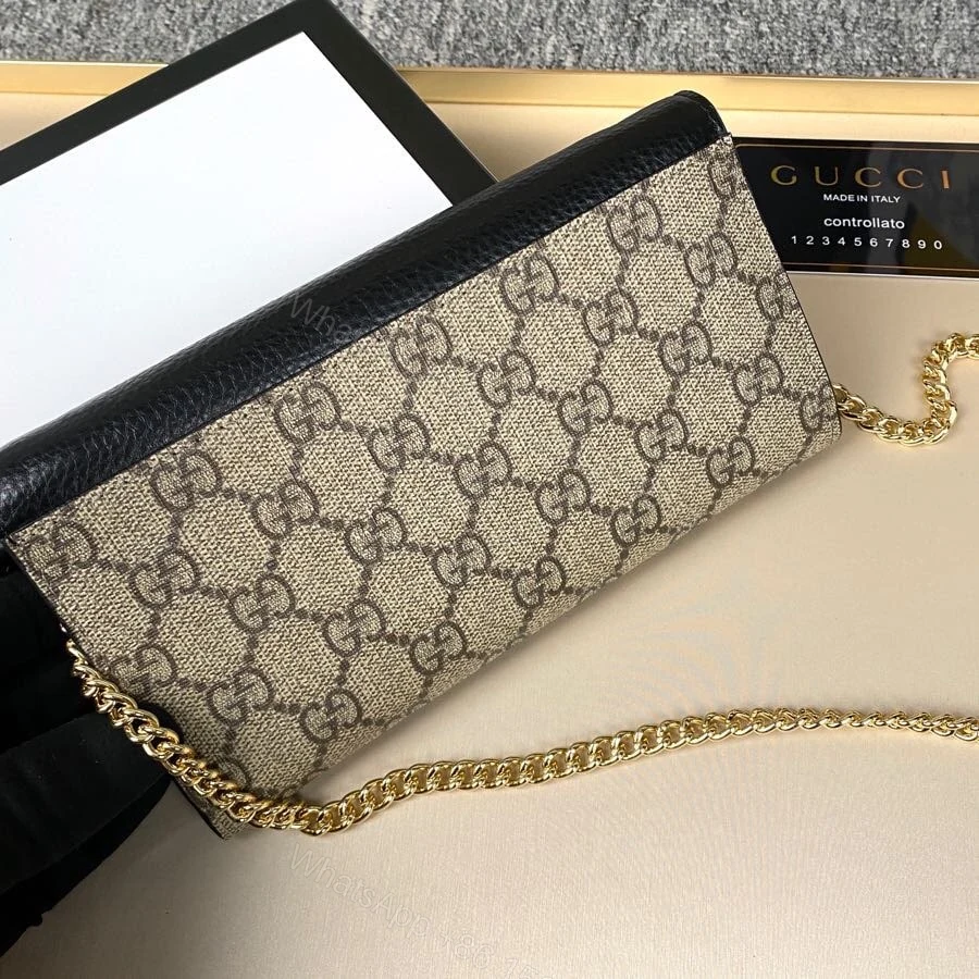 View 5 of Gucci GG Marmont Bicolor Wallet On Chain Beige And Ebony 19Cm 546585 17WAG 1283