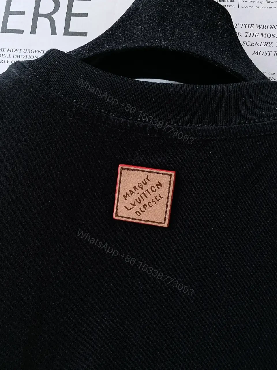 View 10 of Black Cotton Luxe Tee with Iconic Graphic