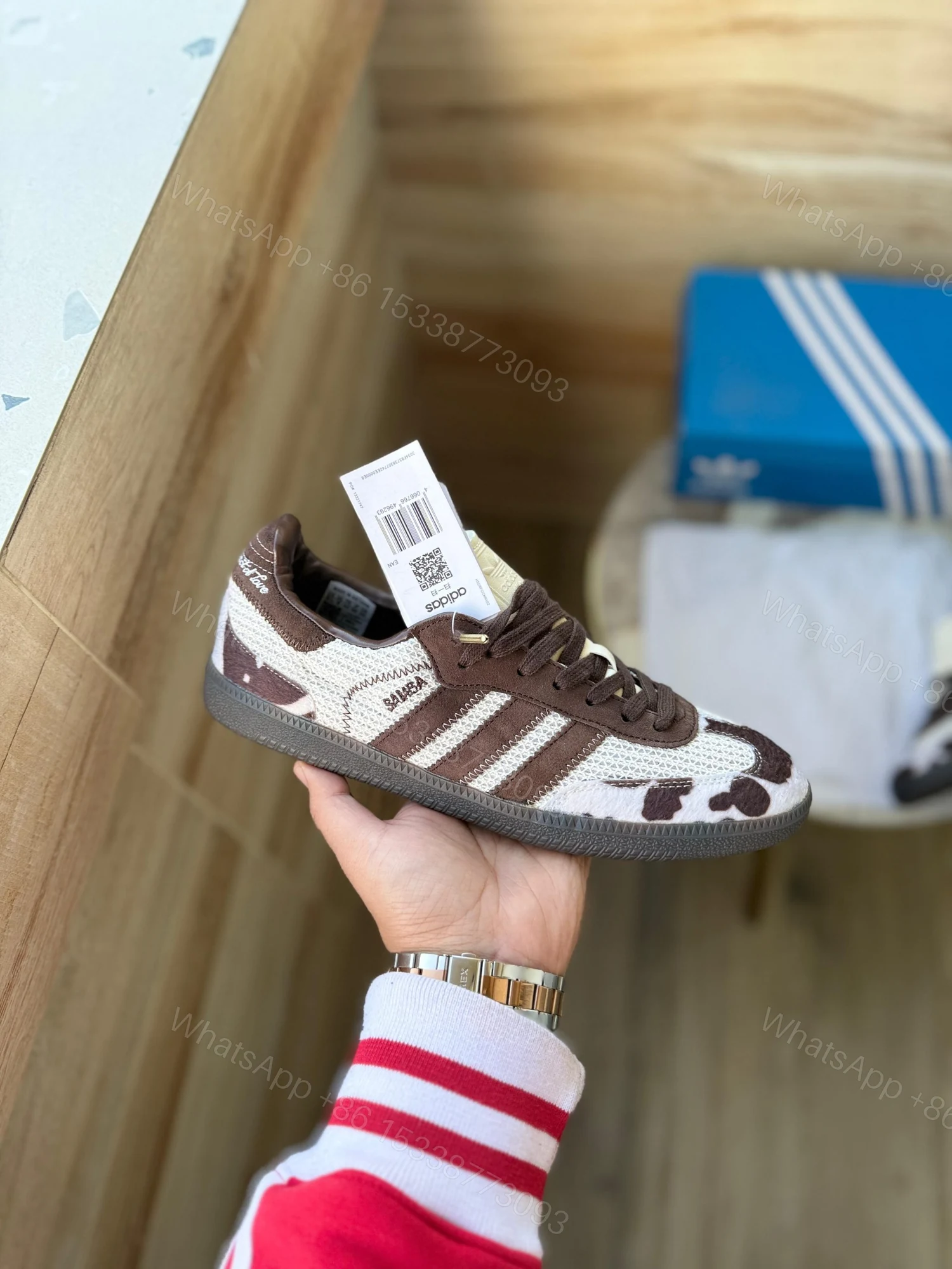 BUY FIRST COPY ADIDAS SAMBA OG ‘NOTITLE COW PRINT’ SHOES — view 1