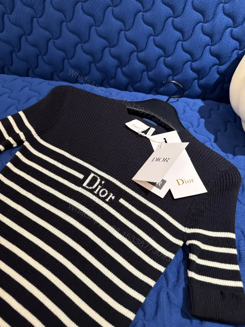 View 5 of Chic Striped Knit Dress: Luxe Everyday, Sculpted Fit