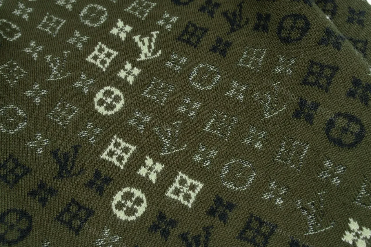 View 5 of Olive Monogram Knit: Rich Texture, Subtle Luxury Knitwear