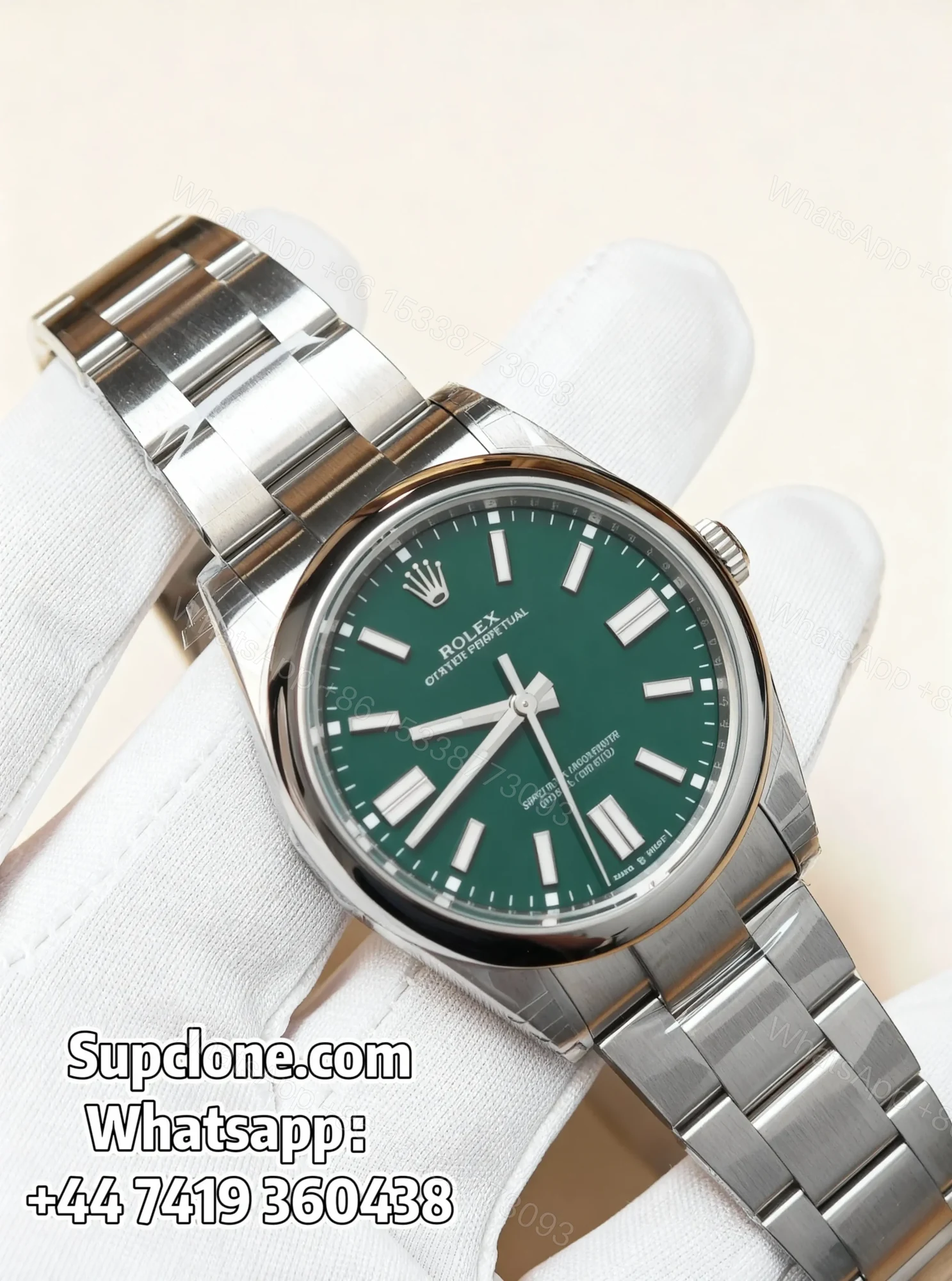 View 2 of Rolex Super Clone Oyster Perpetual M124300-0004 41mm Green Dial 3230 Movement