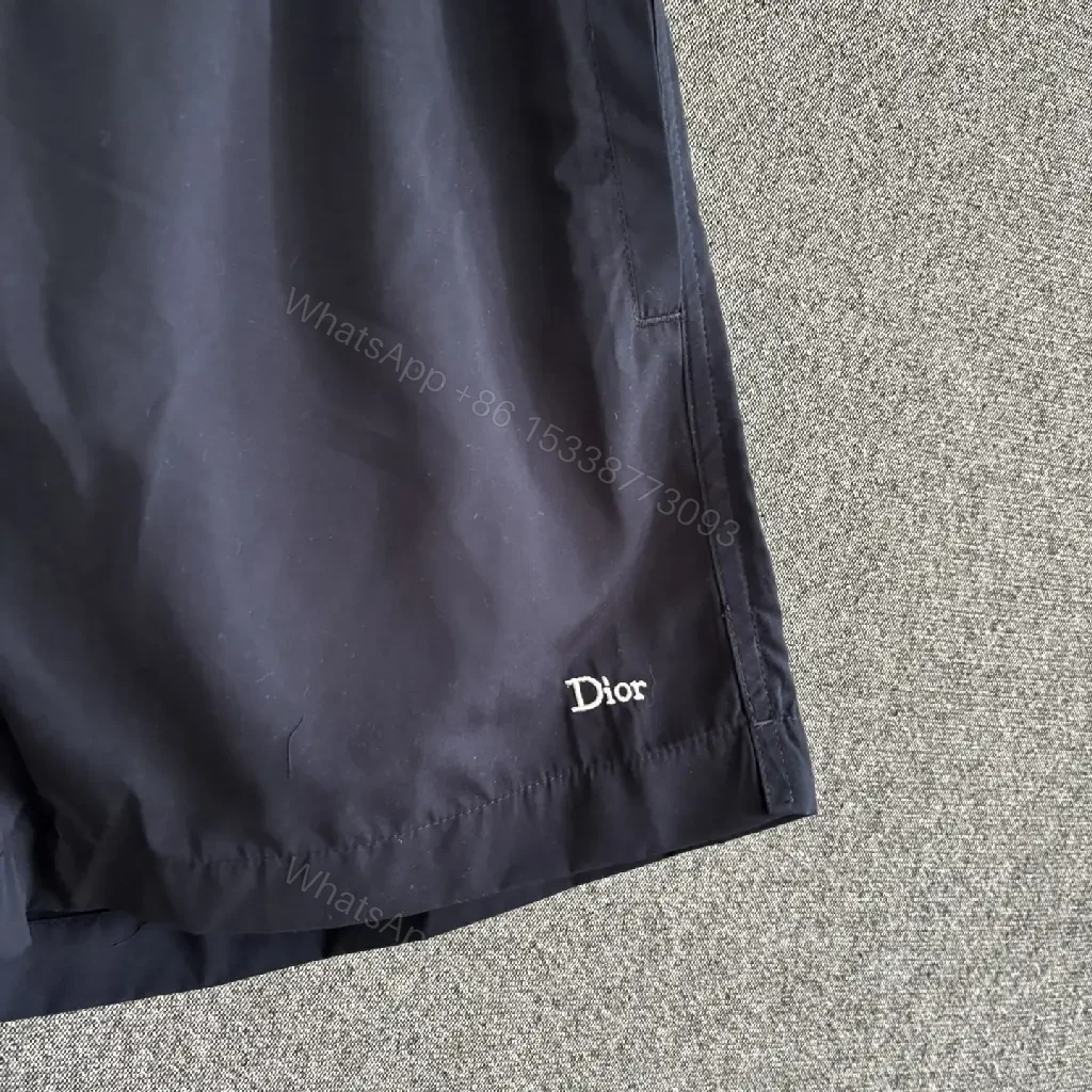 View 2 of Black Nylon Swim Shorts Drawstring Quick-Dry Dior-style