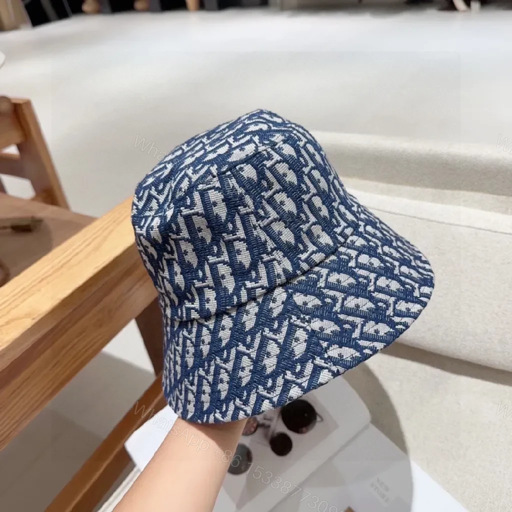 View 7 of Navy Off-White Jacquard Bucket Hat: Compact, Textured Style