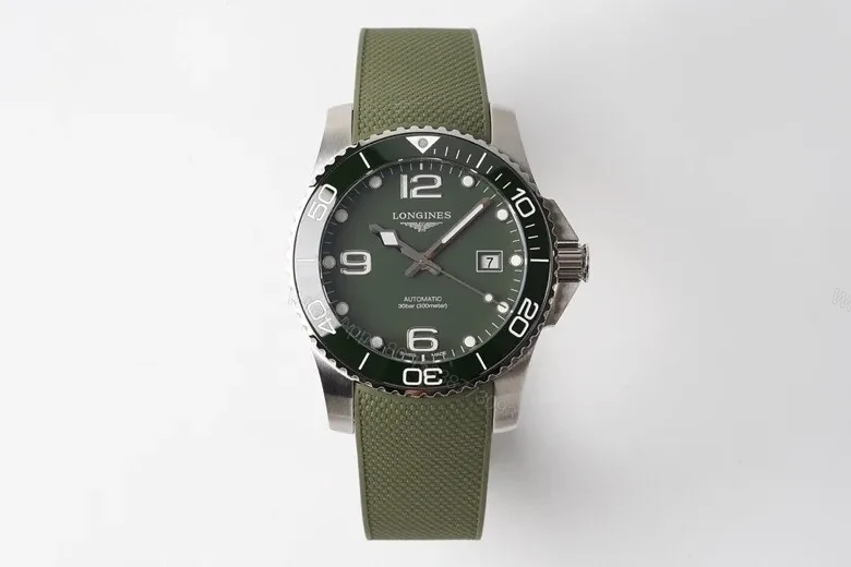 Longines Conquest Green Diver Watch Stainless Steel Case Ceramic Bezel Automatic Movement — view 1