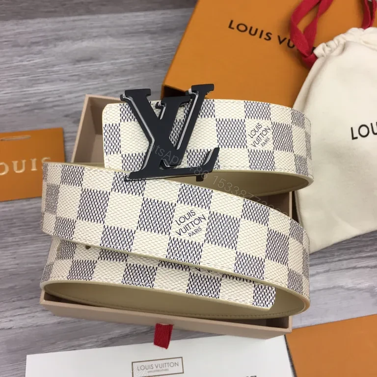 Damier Signature Belt: LV-Inspired Bold Buckle Accessory — view 1