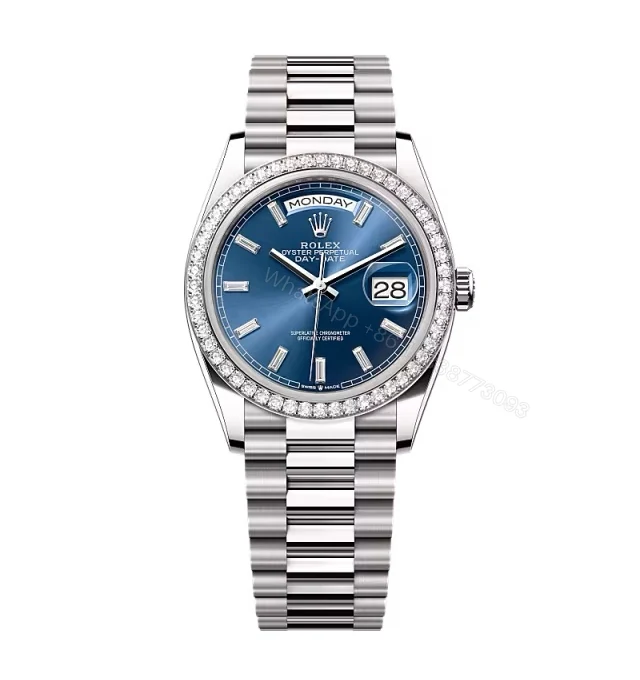 Superclone Rolex Day-Date Bright Blue Diamond Dial 128349rbr-0051 36 mm — view 1