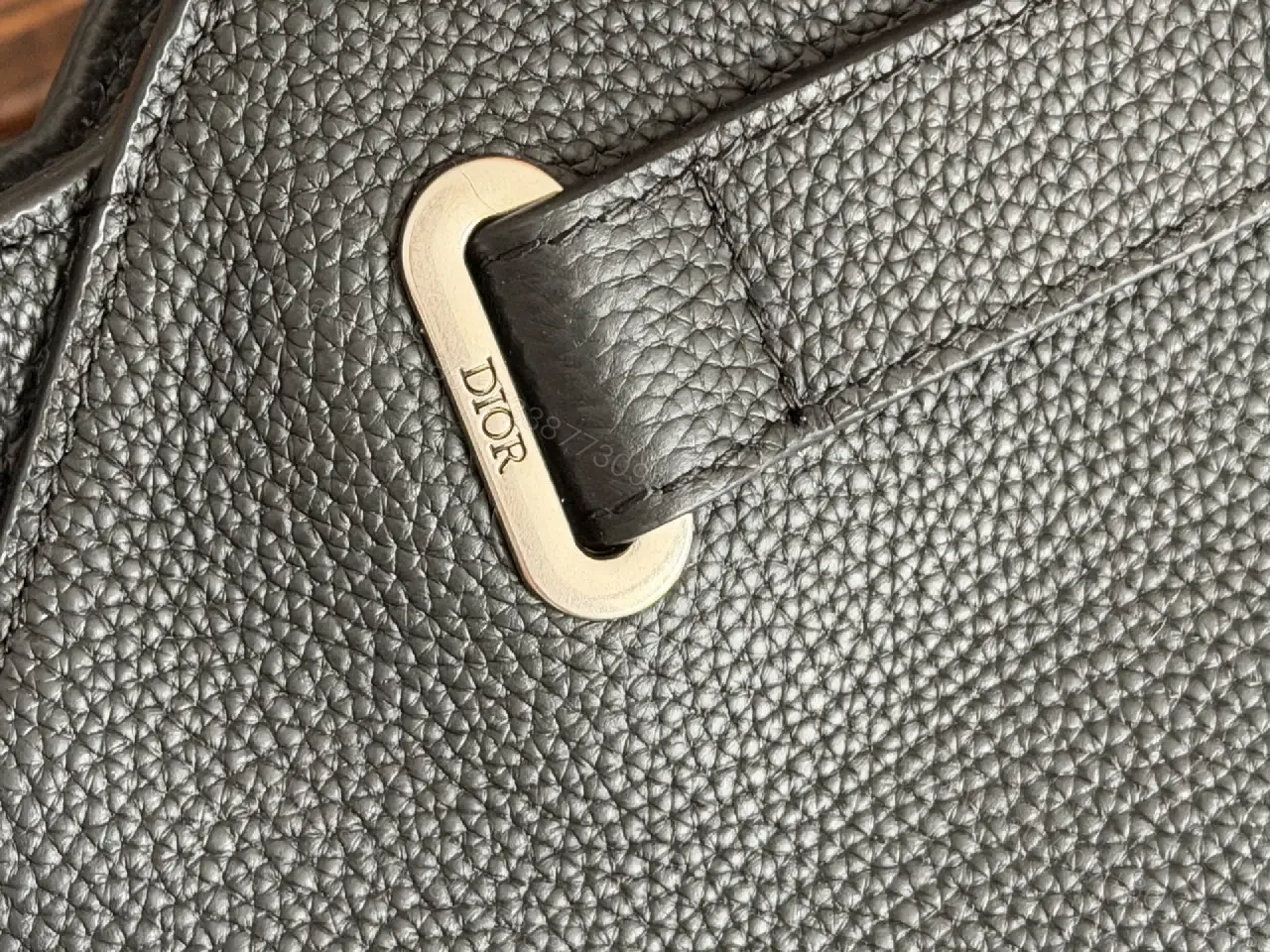 View 8 of Black Pebbled Leather Messenger – Compact Luxury Everyday Carry