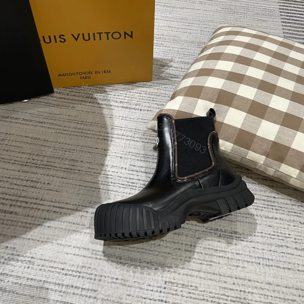 View 4 of LOUIS VUITTON RUBY FLAT ANKLE BOOTS BLACK 1AB0FO