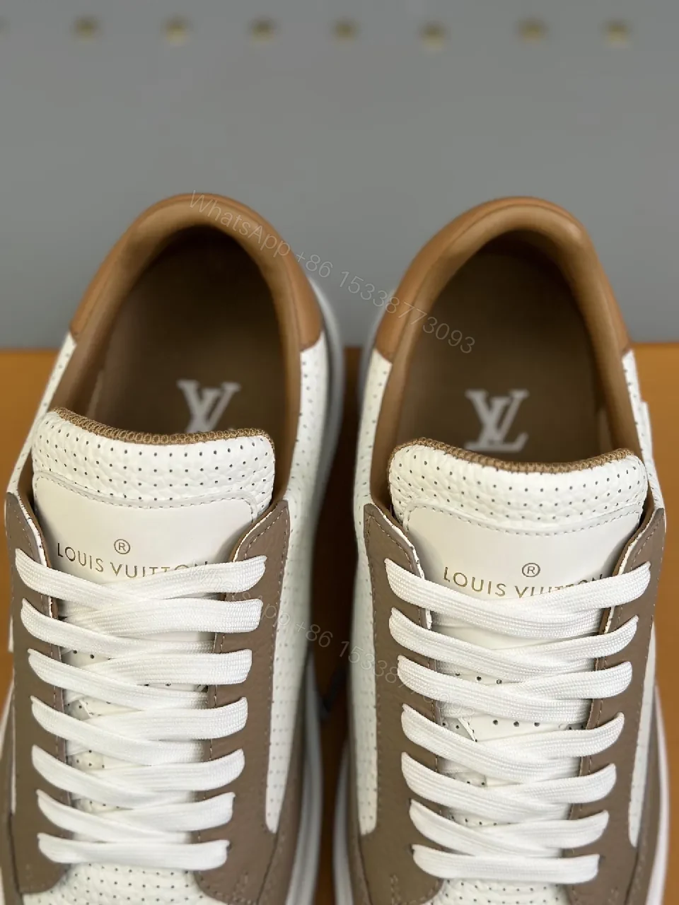 View 9 of Brown & White Leather Runner: Modern Luxury Sneaker Comfort