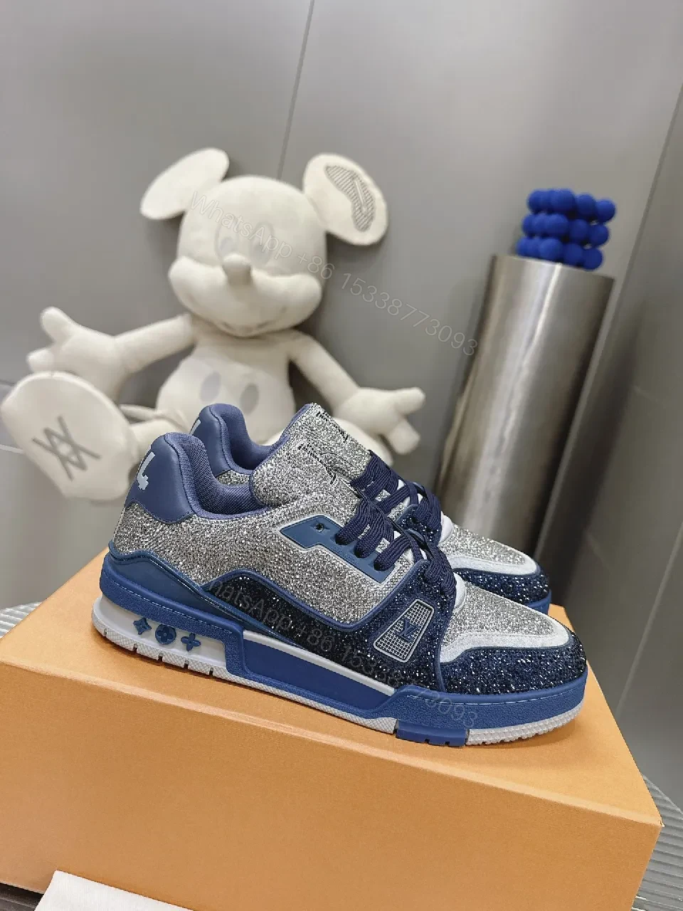 View 9 of Glittery Navy High-Tops: Lux Streetwear Sneaker