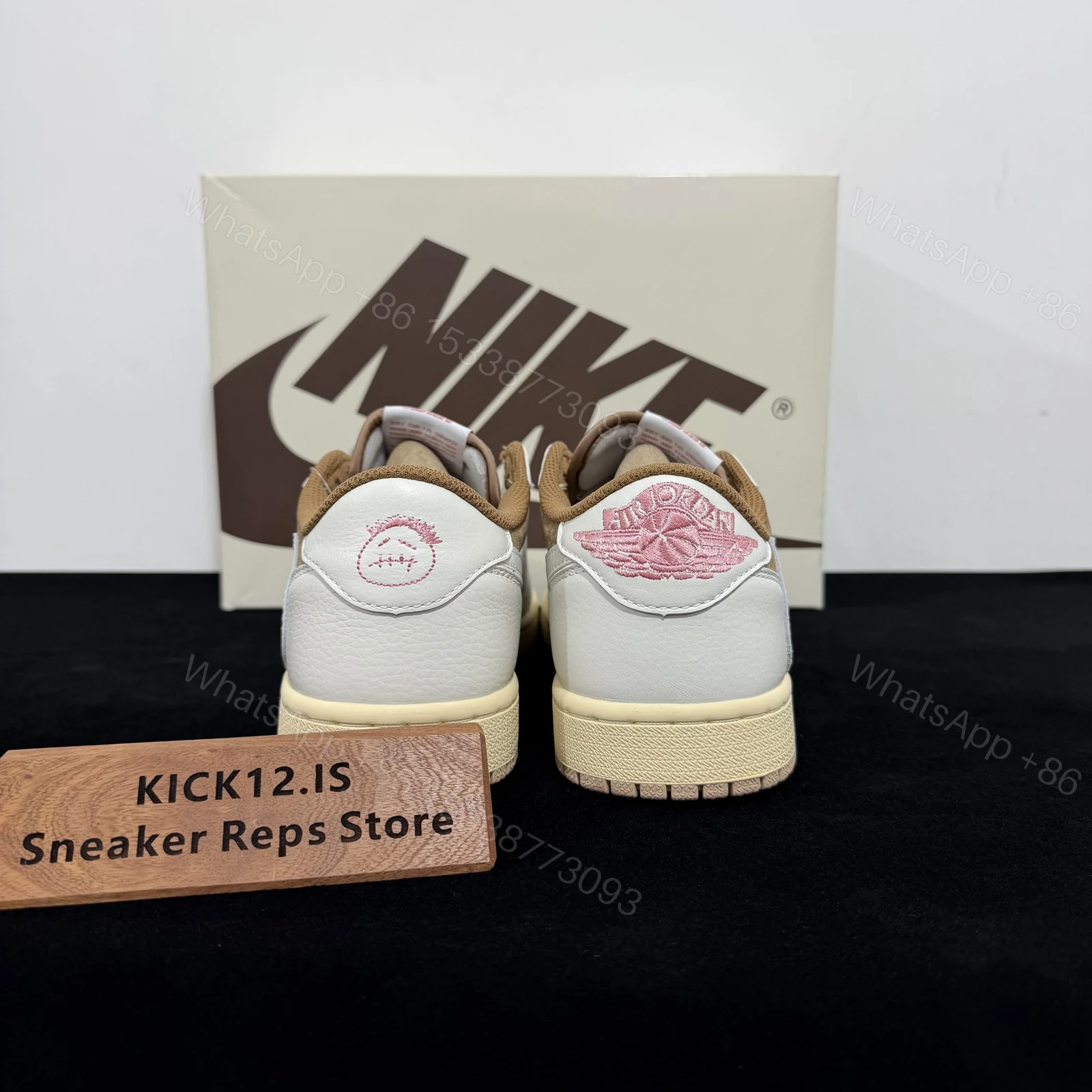 View 7 of Travis Scott x Air Jordan 1 Low OG Pink Oxford Replica