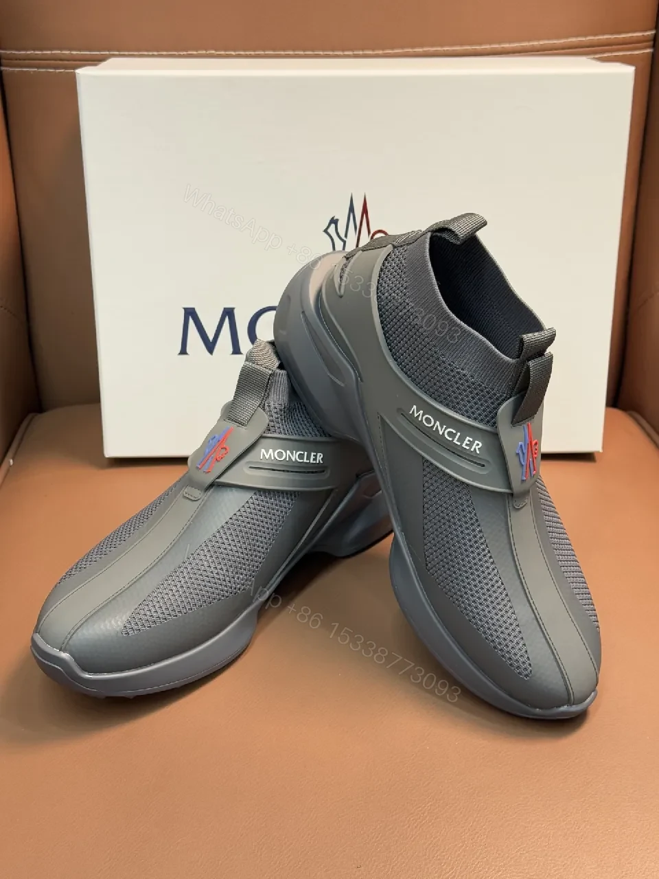 View 4 of Graphite Knit High-Top Sneakers: Urban Comfort Deluxe