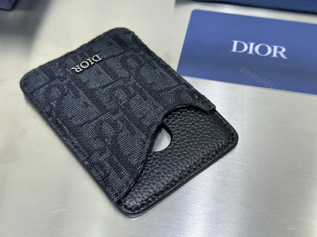 View 2 of Compact Luxe Wallet Case: Monogrammed Leather Card Holder