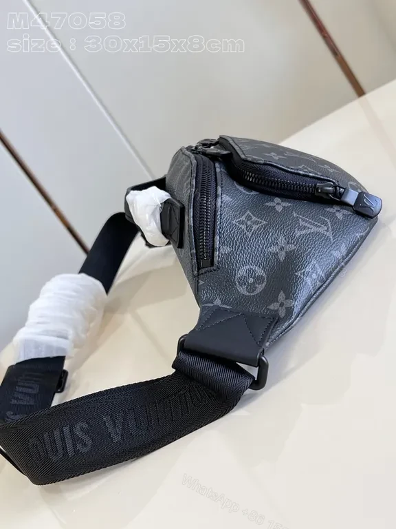 View 4 of Black Monogram Tote Bag with Zipper, Adjustable Strap, Louis Vuitton-inspired style