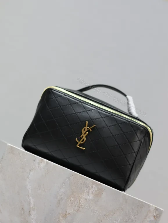 View 4 of Chic Quilted Cosmetic Case + Gold Hardware Luxury Organiser