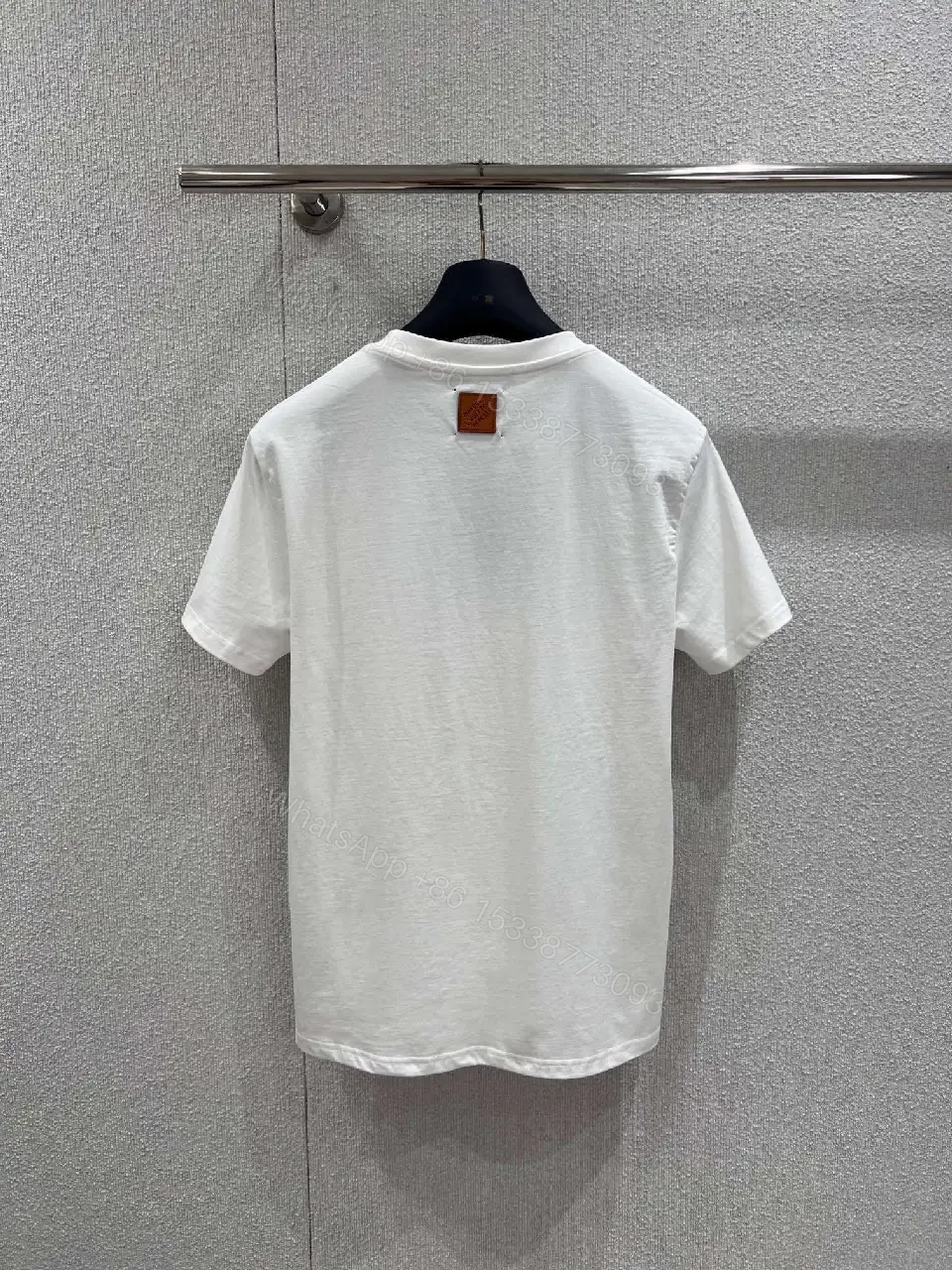 View 10 of White Cotton T-Shirt with LVM Embroidery, Polo-Feel Comfort