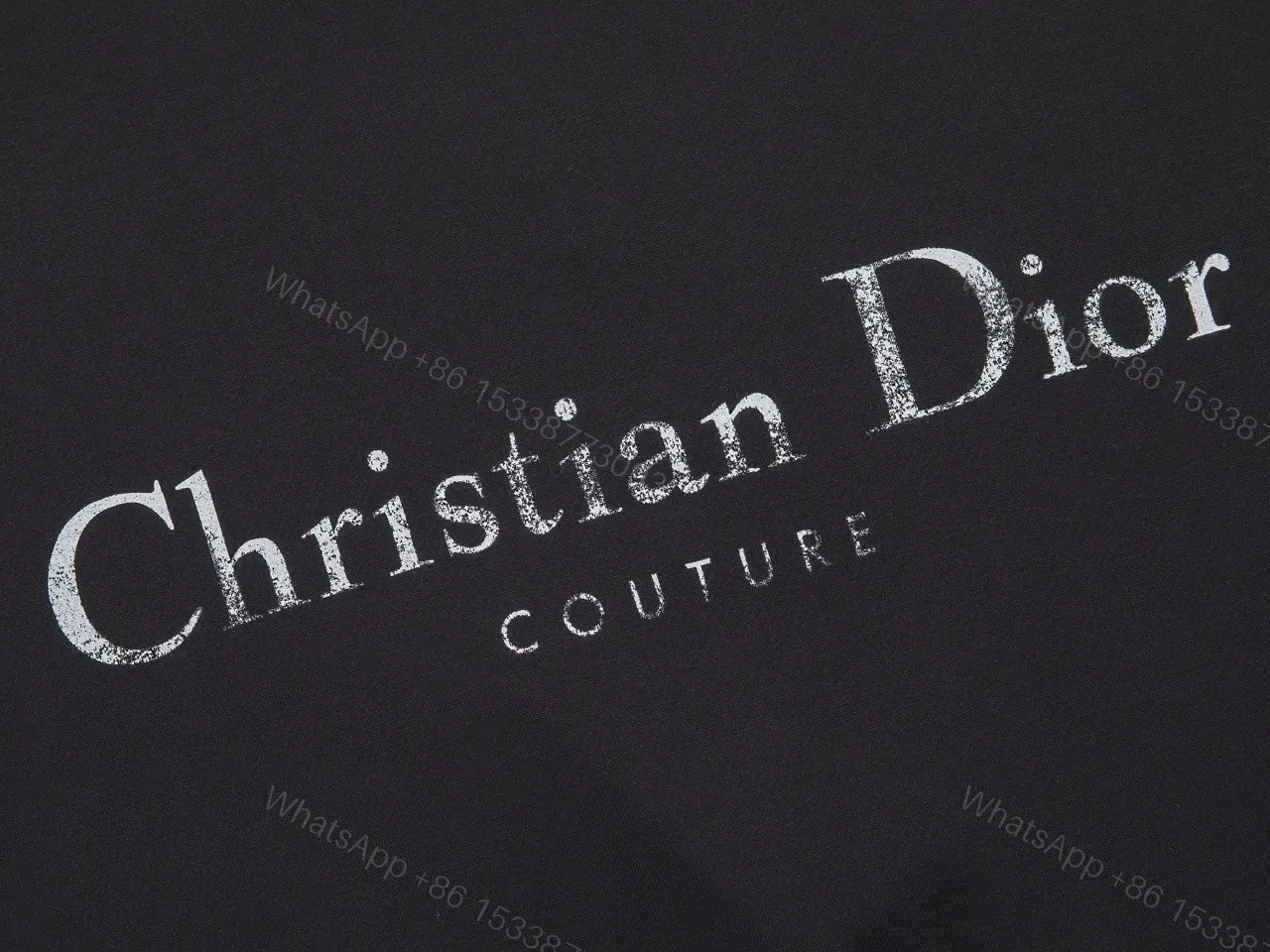 View 5 of Chic Black Cotton Tee with Subtle Metallic Logo, Luxury Everydaywear