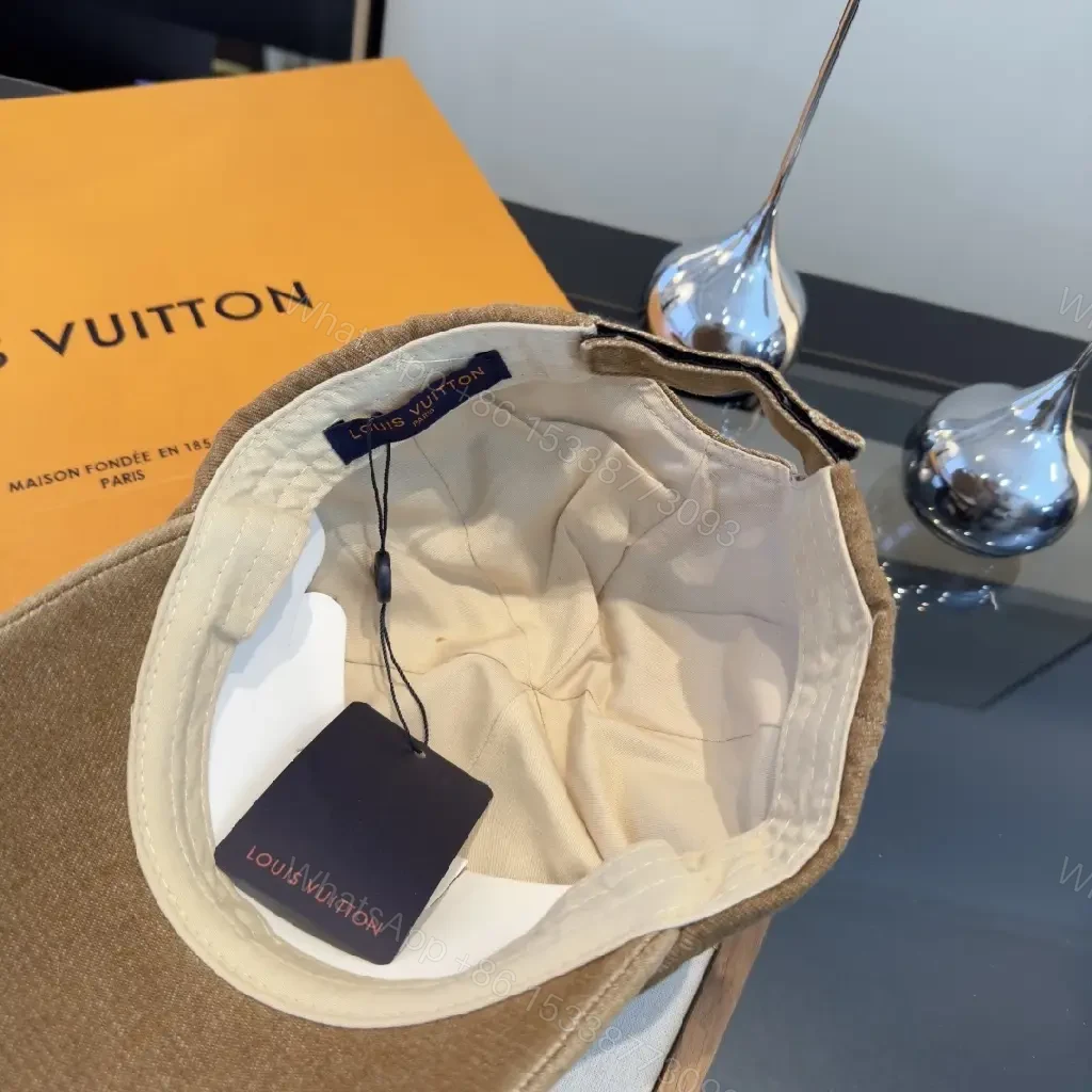 View 6 of Casual Luxe Cap: Distressed Tan Cotton with LV Logo