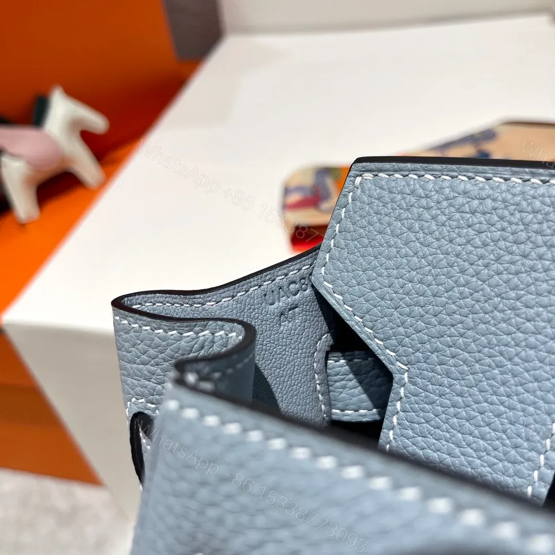 View 7 of HN 30CM CLOUD BLUE TOGO LEATHER SILVER HARDWARE
