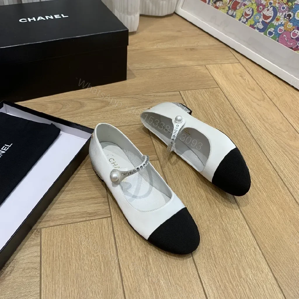View 7 of Two-Tone Crystal T-Strap Mary Jane Flats, Luxe Comfort
