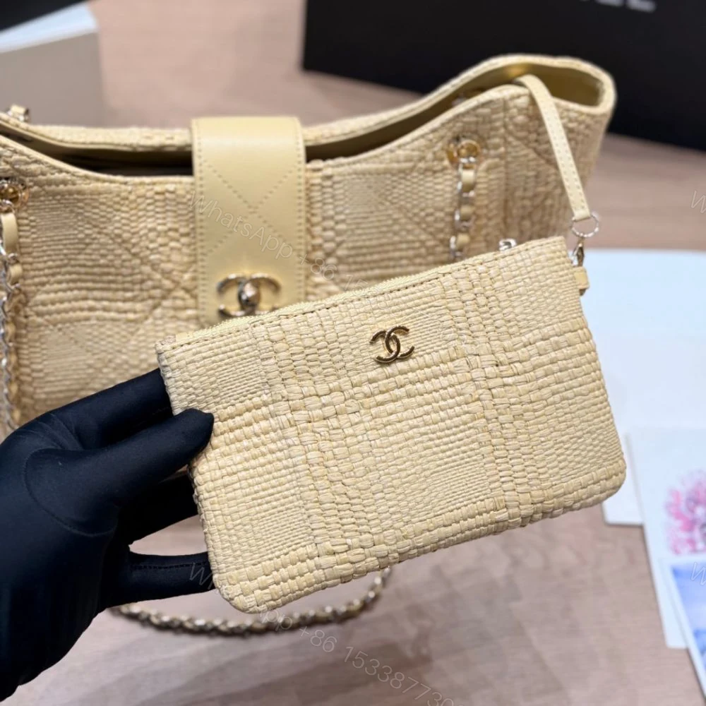 View 8 of Chanel Shopping Bag Braided Raffia Beige 26Cm