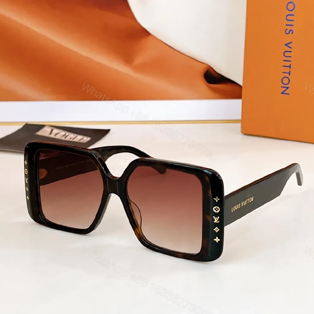 View 2 of Bold Black & White Frame Sunglasses with LV Detailing Luxe