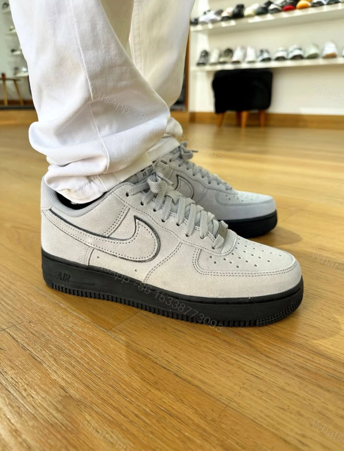 View 5 of FIRST COPY NIKE AIRFORCE SUEDE BLACK GREY FOR MEN